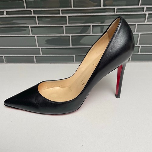 Décolleté CHRISTIAN LOUBOUTIN ""Decoltissimo"" 100 nappa nera punta punta - Foto 3 di 11