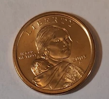 2005 P Sacagawea Native  American Dollar Coin Uncirculated From US Mint roll.