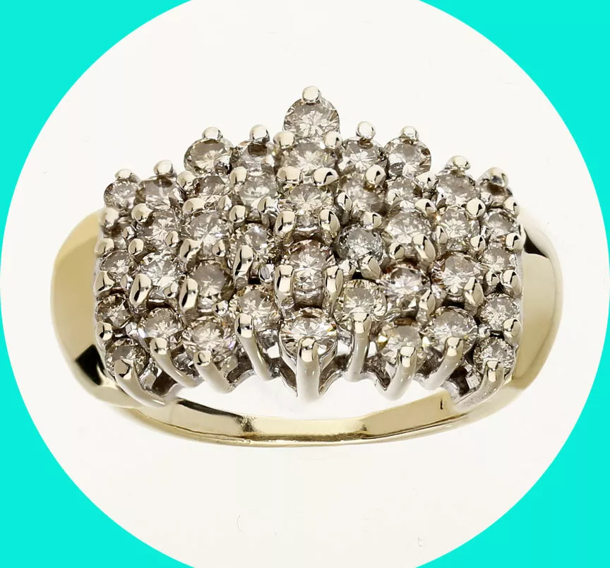 Pyramid cluster diamond ring deals