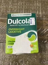 Dulcolax Overnight Laxative 10 Tablets DAMAGED BOX