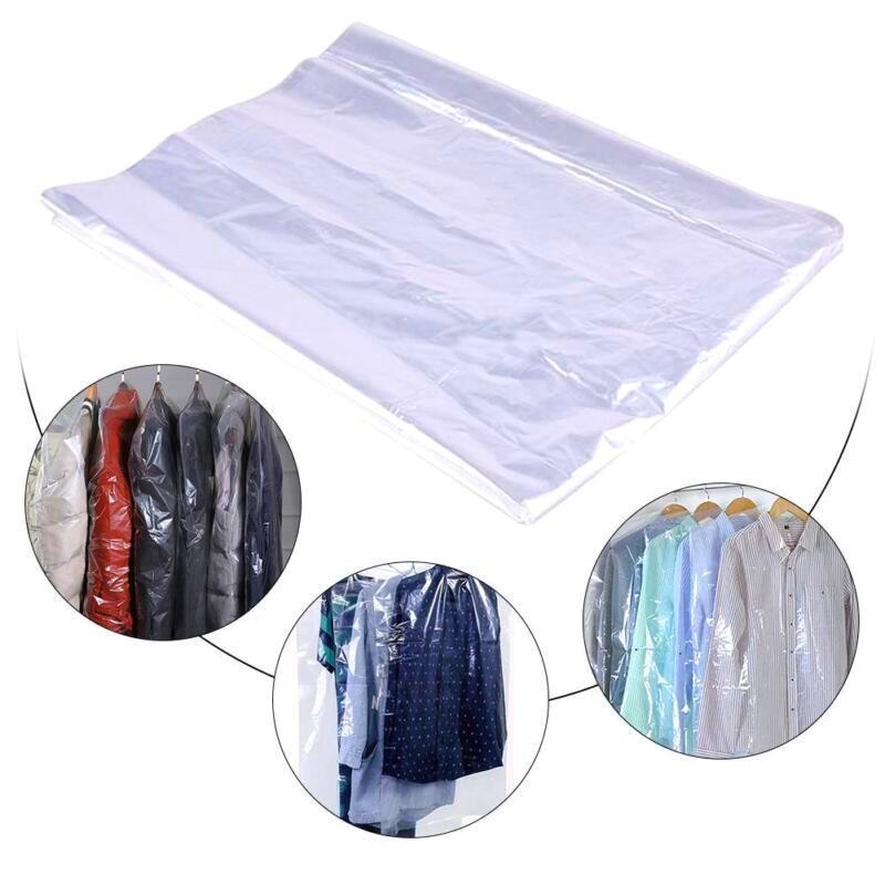 Clear Polythene Garment Bag 50x Dry Cleaner Clothes Cover for Dresses eBay