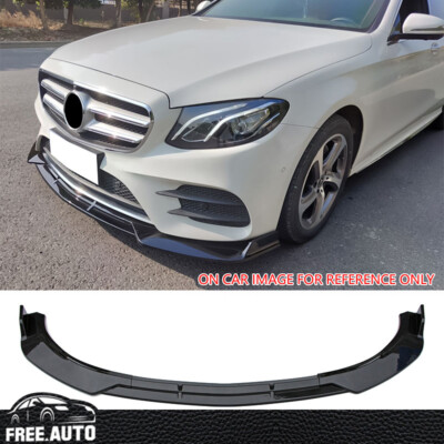 Front Bumper Lip Fits 17-20 Benz W213 E-Class B Style Spoiler Carbon Fiber Print