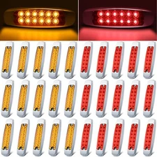 12 LED Side Marker Light 6.4" Clearance Truck Trailer Light for Peterbilt 12V