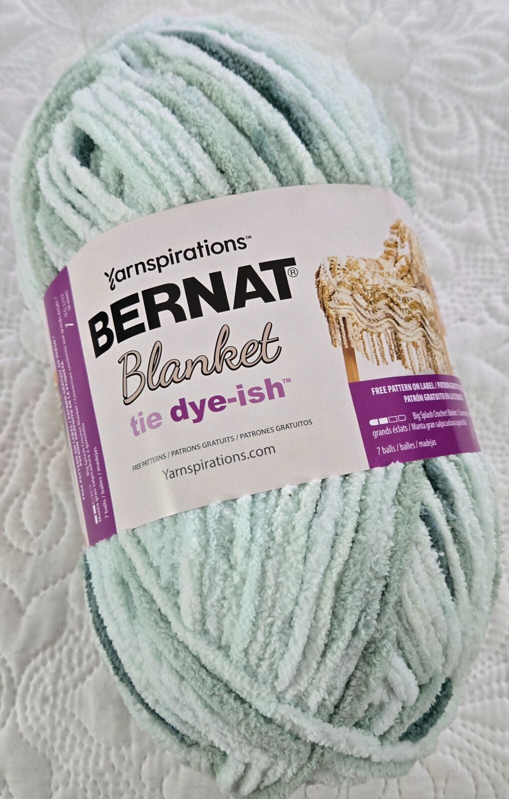Yarnspirations Bernat Blanket Yarn - Tie Dye-ish, Mossy Hills