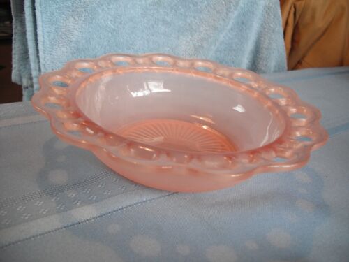 Vintage Anchor Hocking Pink Frosted Old Colony Bowl