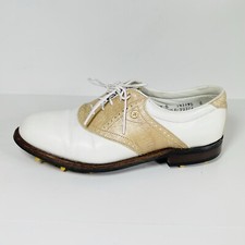 FootJoy Classics 90376 Women's Golf Shoes White/Beige Leather Size 7 B USA Made