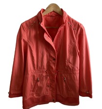 Finesse Ladies Jacket Coral Pink Hooded Zip Casual Women Uk Size 10