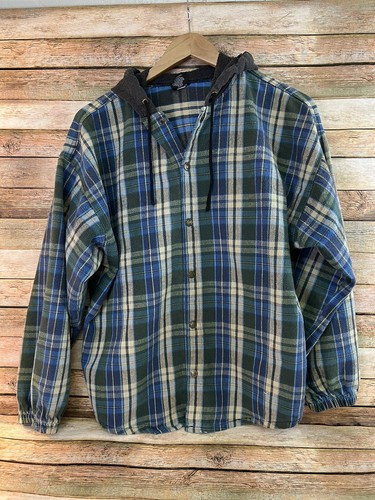 Flannel Shirt Hood Drawstrings Med | eBay