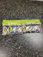 Superhero Erasers, Stationery, 2 Sealed Packs 24 Total Pieces, Amazing,Terrific