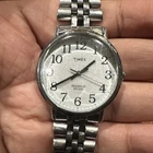 Working* Vintage Timex Classic Indiglo Men's Silver Tone Watch Bracelet Light