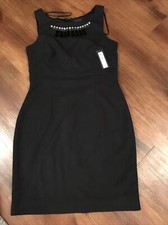 Worthington Woman’s Lined, Black Sleeveless Dress Crystals Size 6 LBD NWT