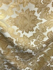 GOLD Damask Brocade Upholstery Drapery Fabric 110 in. Sold By The Yard
