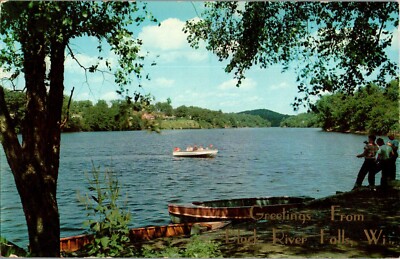 Black River, Black River Falls, Wisconsin WI chrome Postcard