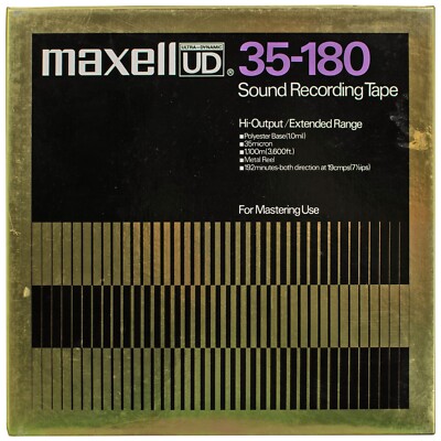 Maxell Ultra-Dynamic 35-180 Sound Recording Tape 1/4'' x 3,600ft, 10.5in, 192min