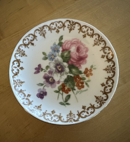 Vintage CORONA STAFFORDSHIRE Bouquet inglese ossa fini cinesi piatto burro pat - Foto 16 di 16