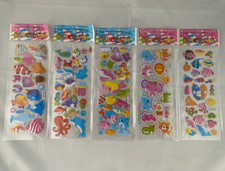 5 Different Sheets 3D Puffy Sea Creatures Stickers Bulk Stickers for Kids