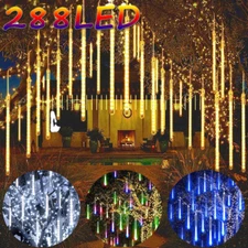 288 LED Meteor Shower Rain Tube Lights Tree String Light Garden Xmas Party Decor
