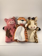 Melissa and Doug Animal Zoo Friends Hand Puppets Giraffe Monkey Elephant Tiger