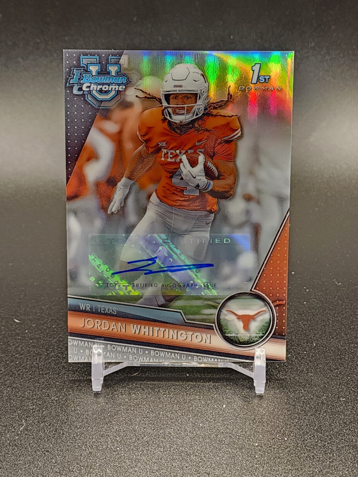 Jordan Whittington 2023 Bowman University Chrome #192 Refractor Auto #'d /499