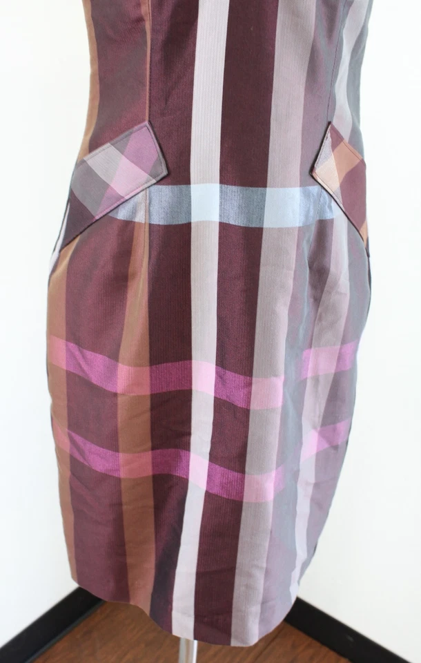 Vestido Vaina Yoana Baraschi Anthropologie Borgoña Hebilla a Cuadros Acento Talla 4 Foto 4 de 4