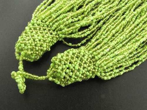 Vendita Collana a strati con gemme di giada verde peridoto 40 fili! 22" - Foto 4 di 4