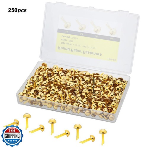 Paper Fasteners for Crafts, 600pcs Brad Fasteners, 8x17mm Gold Brads, Mini Me - Picture 3 of 5
