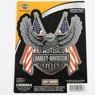 Harley Davidson B & S USD Flags Adler Eagle Chrom Flagge Aufkleber Decal Sticker
