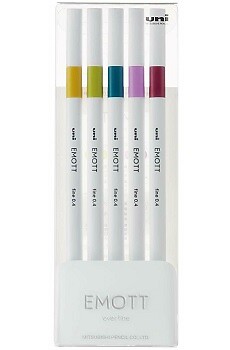 pennarelli Uni Emott Fine 0,4 Liner Disegno & Scrittura Penna Set 5 Colori No.8
