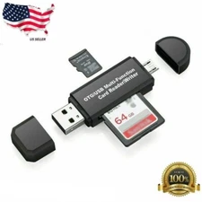 Micro USB OTG to USB 2.0 Adapter SD/Micro SD Card Reader with standard USB Male