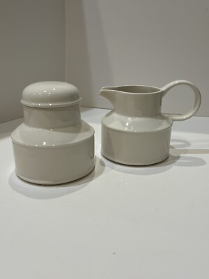 Vtg Midwinter Stonehenge White Covered Sugar & Creamer Set Mint Condition
