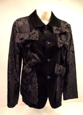 Comme Des Garcons Jaquard Velvet Contrast Bow Frayed Edge Jacket Size Small