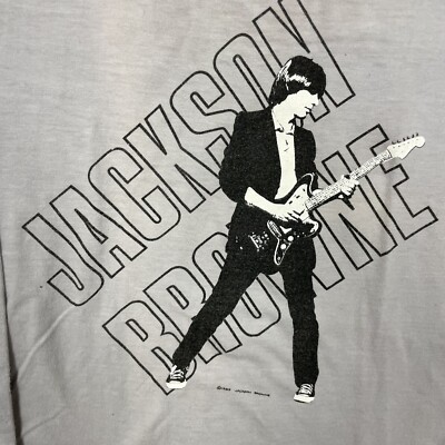 Vintage 80s JACKSON BROWNE T Shirt Small Classic Rock Band Blues