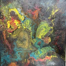 Abstract Acrylic Painting on Canvas 12 By 12 In Modern Abstract Art Small