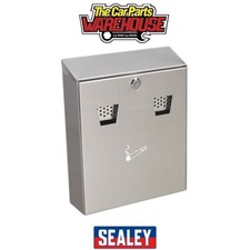 Image of Sealey RCB02 Wall-Mounting Cigarette Bin Stainless Steel