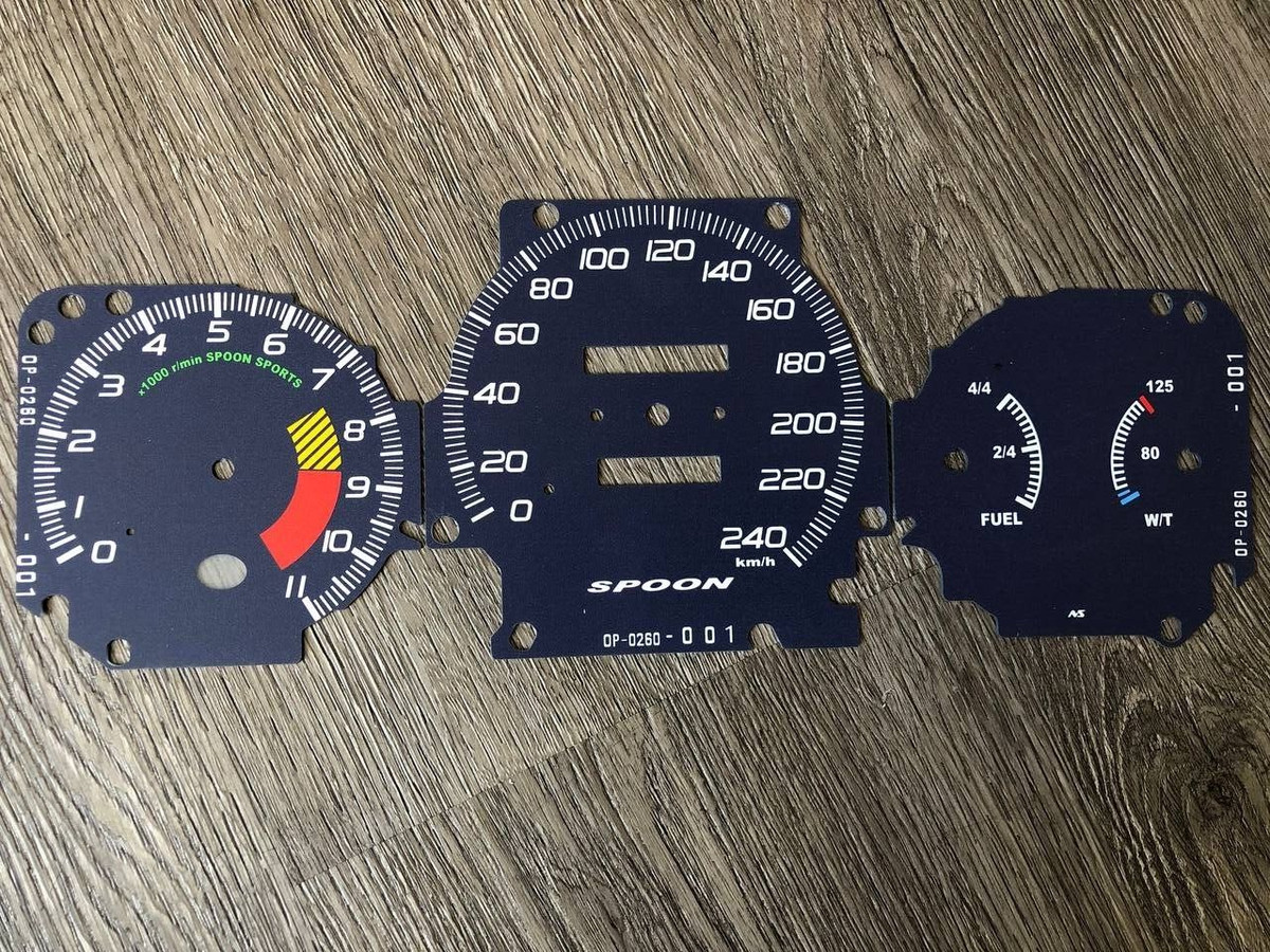 24011 Gauge Faces Overlay kit Spoon style Honda Civic Ek9 Type-R gauge  cluster | eBay