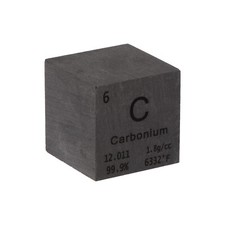 Carbon Cube Metal Element High Density Block Pure Periodic, Carbon, 1 Inch