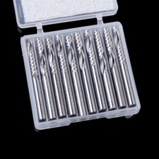 10Pcs 4mm Shank Single Flute Carbide Spiral End Mill Cutter CNC Router Bits