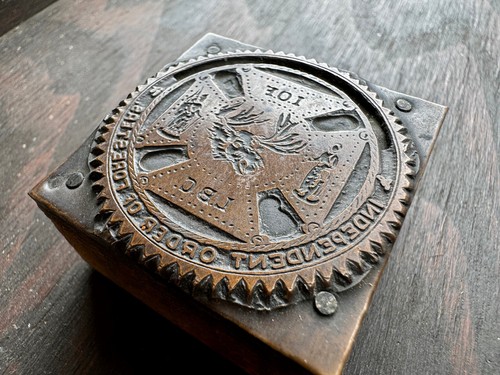 Antique Letterpress Printing Block Independant Order of Foresters IOF LBC Moose - Picture 5 of 8