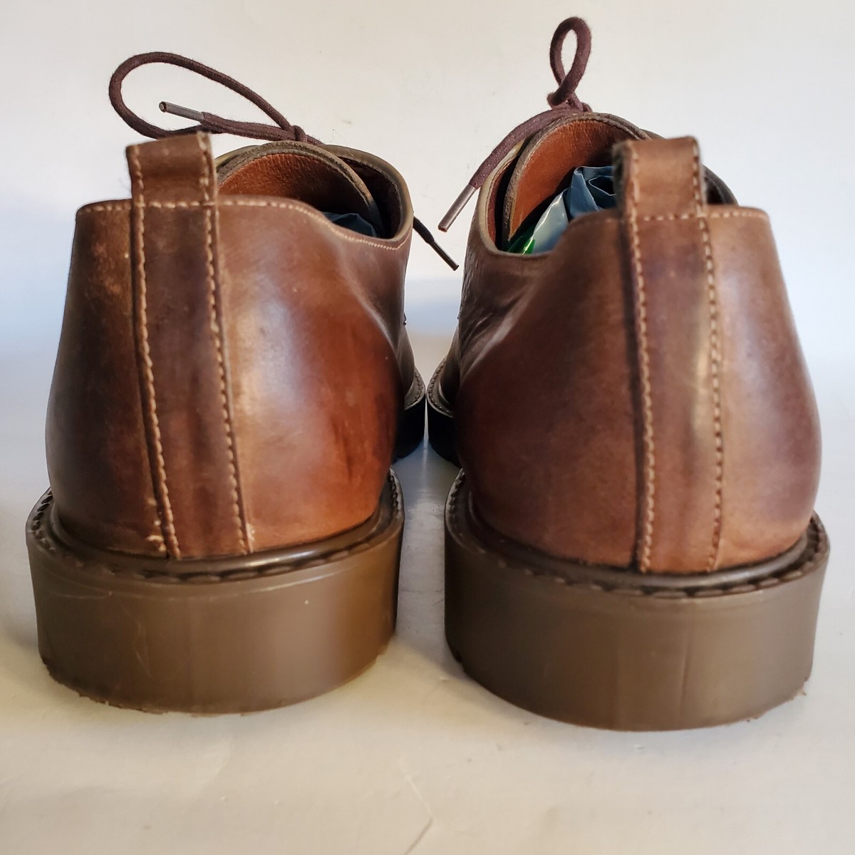 Vtg Mens 12M Derby Lace Up Shoes Aged Time Worn Patina  display picture 1