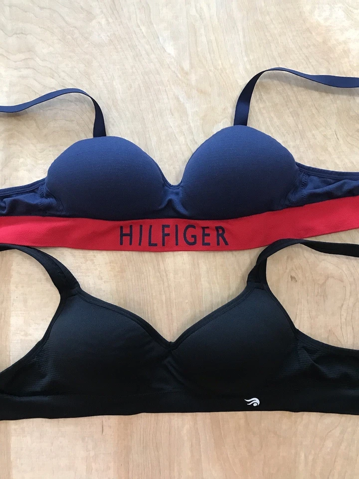 Tommy Hilfiger ideología acolchada inalámbrica camiseta sujetadores lote de 2 talla pequeña Foto 2 de 4