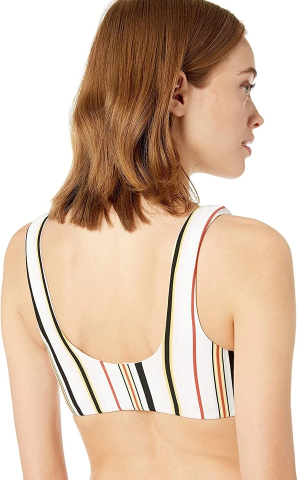 Volcom 252281 Women's Stripe Scoop Crop Multi Bikini Top Swimwear Size S - Image 2 of 2