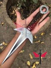 Cuchillo de caza hecho a mano D2 acero Minato Kunai réplica resorte acero Kunai grabado