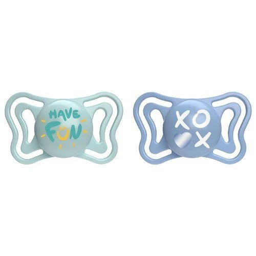 Pack of 2 pacifiers PHYSIOFORMA Light Silicone Blue Bean 16-36m