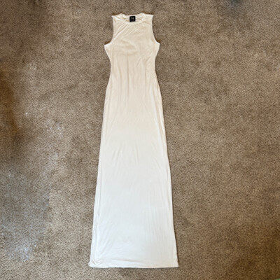 Naked Wardrobe Smooth Sleeveless Maxi Dress in White - Women's L | eBay