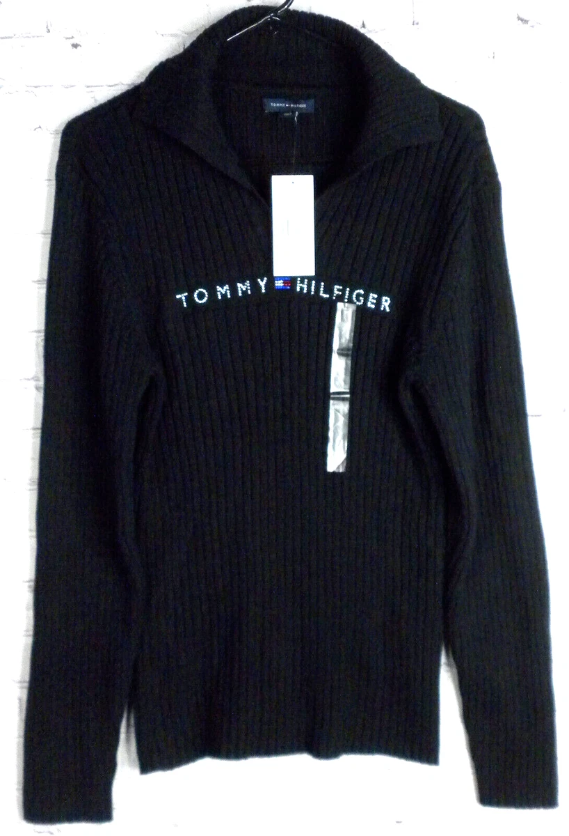 tommy hilfiger black quarter zip