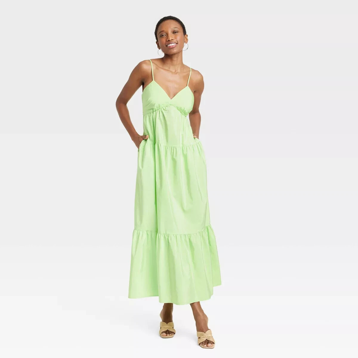 Women's Maxi Sundress - A New Day Green XS Women's Maxi Sundress - A New Day Green XS