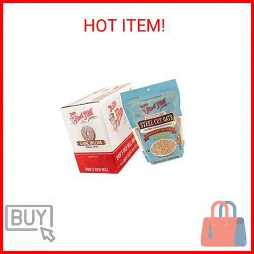 Bob's Red Mill Steel Cut Oats, 24oz (Pack of 4) - Non GMO, Whole Grain, Vegan, K