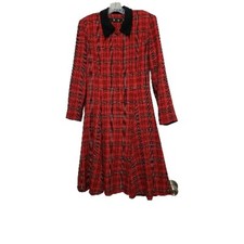 Vintage 90's Gillian Mini Dress Grunge Skater Red Black Tartan Size 10
