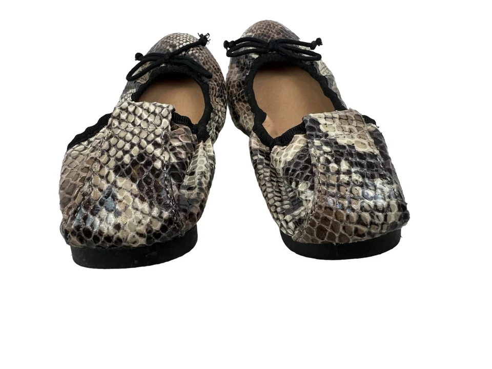 Par Salvaje Ballet Pisos Talla 7.5 Nuevo Sin Caja Malo Serpiente Repujado Ajustado Slip Ons Foto 4 de 4