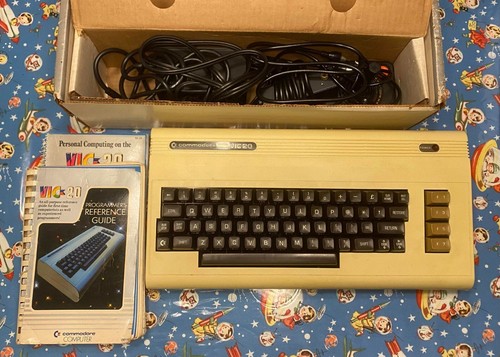 Vintage Commodore VIC-20 Computer w/ Box, Manuals, Power Cords, & Joystick - Picture 2 of 5